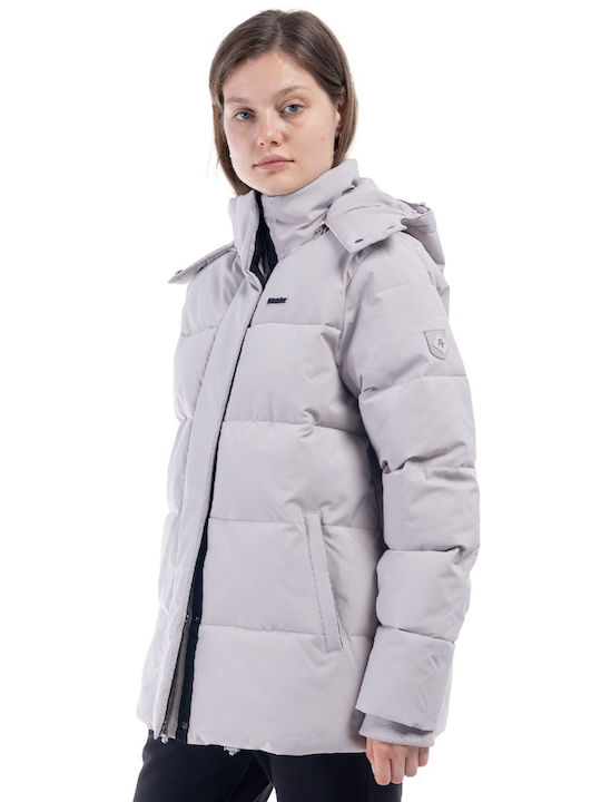 District75 Women's Short Puffer Jacket for Winter Beige