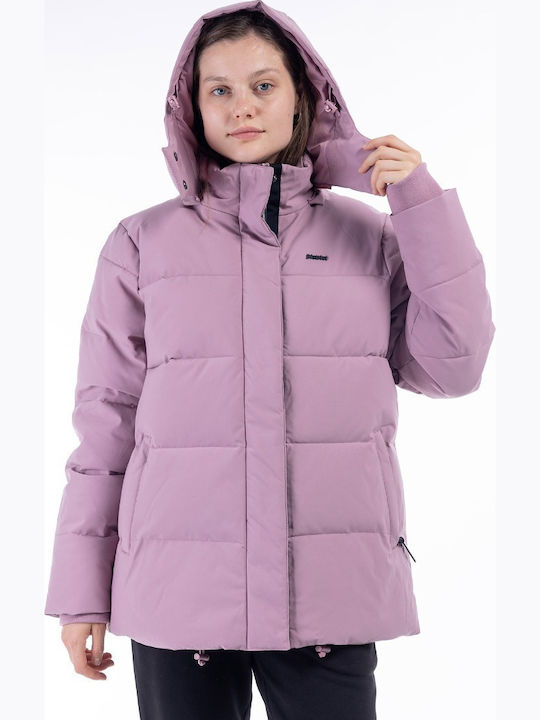 Scurtă Jachetă de femei Puffer pentru iarnă Roz