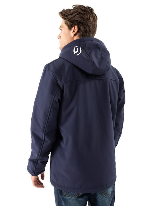 District75 Herren Winter Jacke Lässig Blau