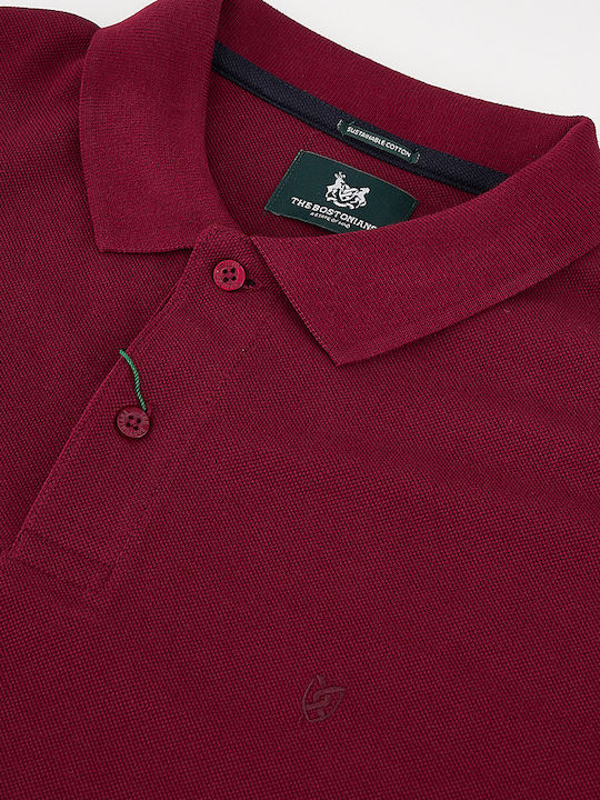 Polo Langarmbluse Burgundisch