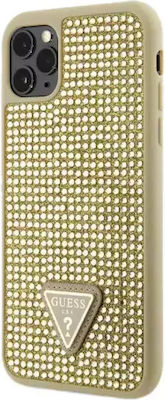 Guess Rhinestones Triangle Metallic Back Cover Durable Gold (iPhone 11 ProRealme 11 Pro / 11 Pro+)