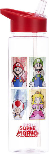 Pyramid International Super Mario Παιδικό Παγούρι Super Mario Πλαστικό με Καλαμάκι Κόκκινο 700ml