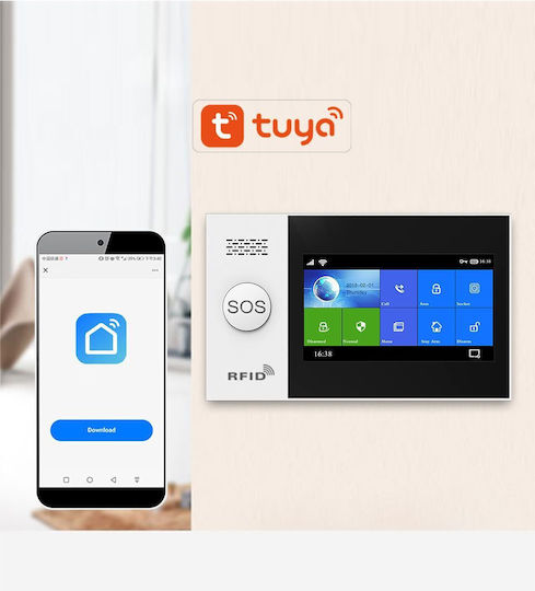 PGST Wireless Alarm System with 2 Motion Detectors , 3 Door Sensors , Siren , 2 Remotes and 2 Tags (Wi-Fi)