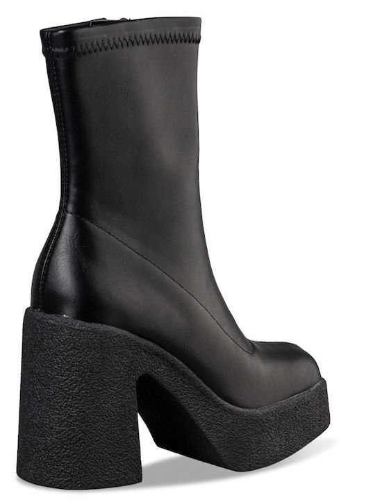 Women's Ankle Boots with High Heel Black