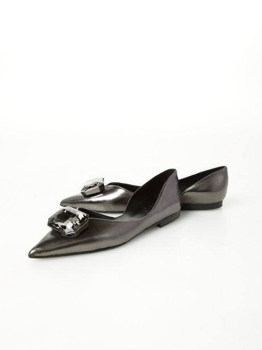 Damen Ballerinas in Gray Farbe