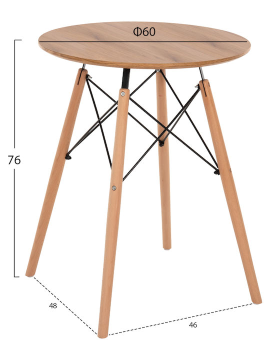 Minimal Table Kitchen Wooden Natural 46x48x76cm