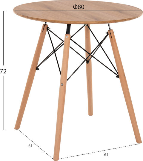 Minimal Στρογγυλό Κουζίνας Φυσικό 61x61εκ. Minimal Στρογγυλό Κουζίνας Φυσικό 61x61εκ.