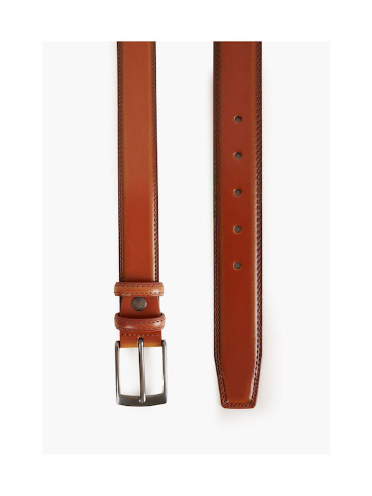 Mortoglou Men's Leather Belt Tabac Brown