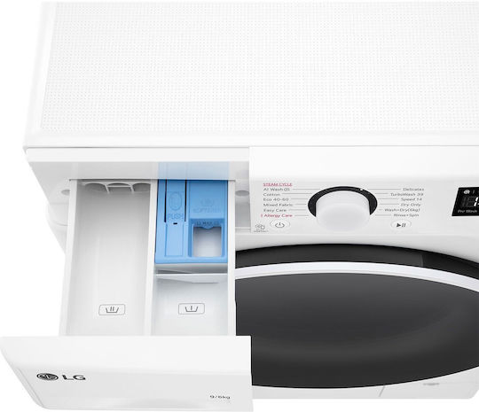 LG Mașină de spălat cu uscător 9kg/6kg Cu aburi 1400 Rotiri cu Wi-Fi