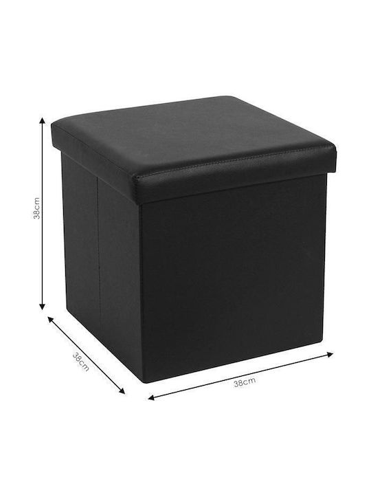 Stool For Living Room Upholstered with Fabric Crystal Gray 38x38x38cm