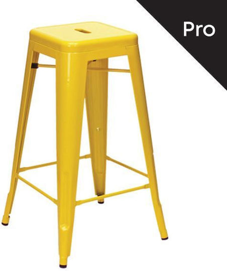 Metallischer Gartenhocker für Bar Außenbereich Relix Gelb 42x42x76cm E5190,9W