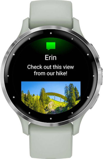 Garmin Venu 3S Stainless Steel 41mm Waterproof Smartwatch with Heart Rate Monitor (Silver Stainless Steel Bezel with Sage Gray Case and Silicone Band)