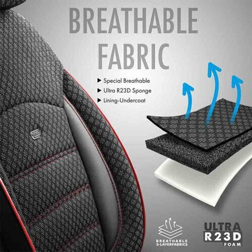 Otom Car Cover Set 11pcs Cotton Black