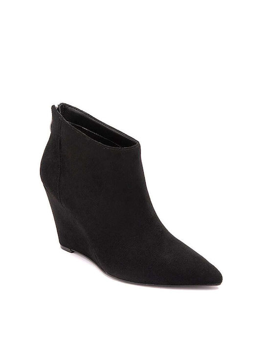 Keep Fred Women's Suede Platform Ankle Boots Black