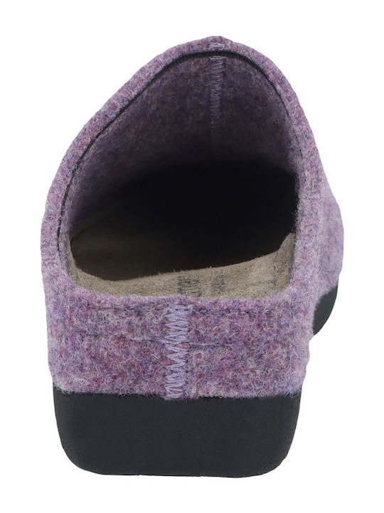Anatomical Woolen Women's Slippers Lilac