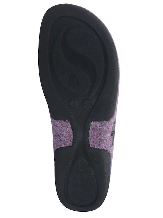 Anatomical Woolen Women's Slippers Lilac