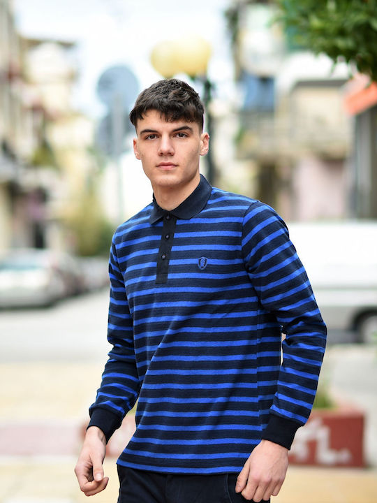 Polo Langarmbluse Blau