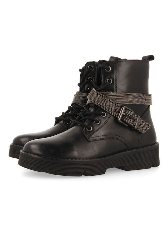 Gioseppo Kids Leather Anatomic Boots with Zipper Black