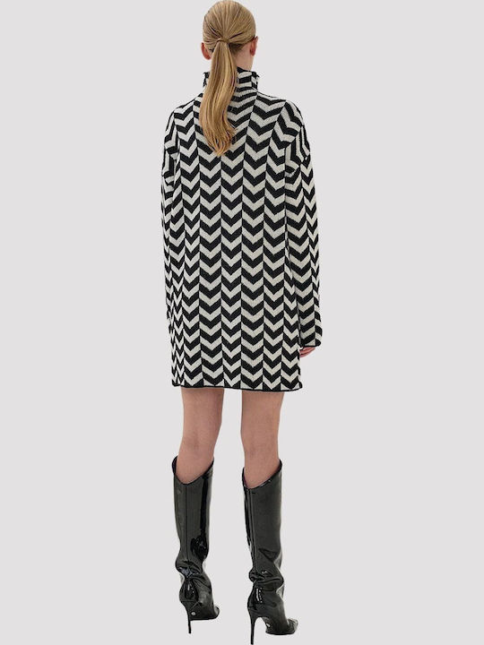 Mini Kleid Rollkragen Weiß