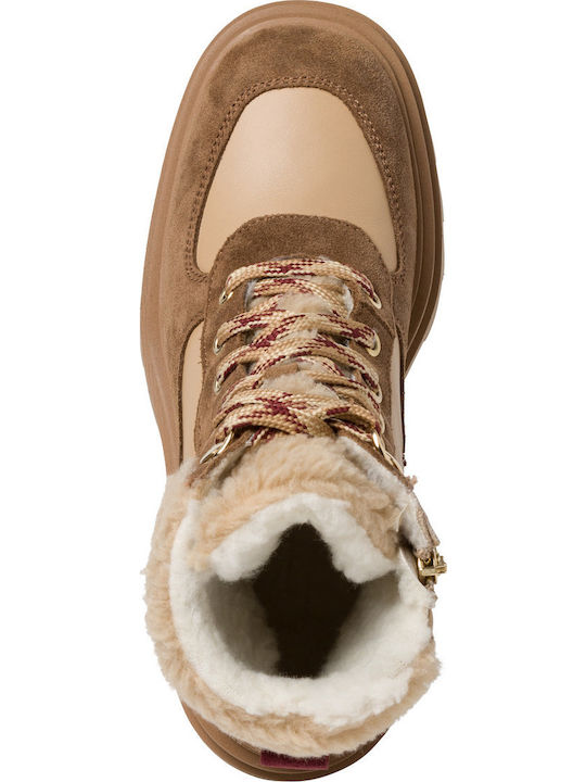 Leder Stiefeletten Damen Braun