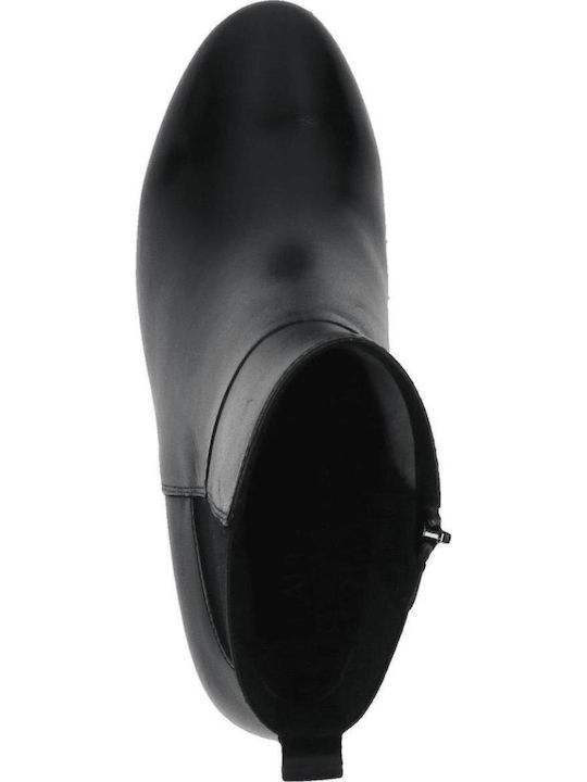 Leather Women's Chelsea Boots with Medium Heel Black