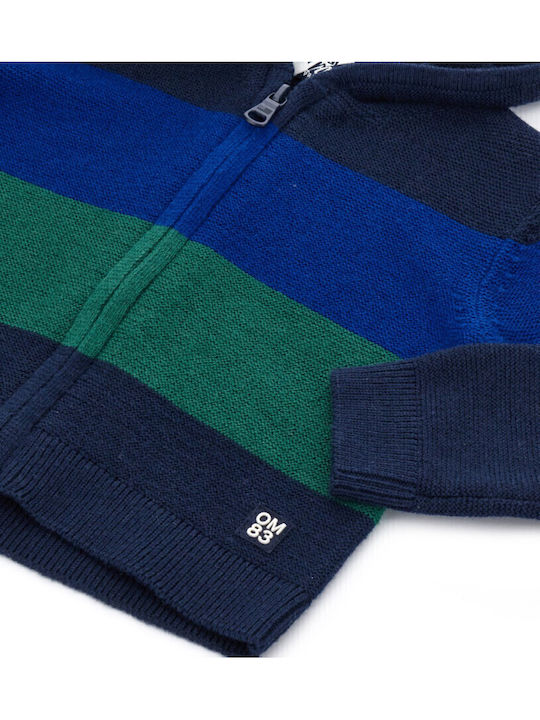Kids Cardigan Knitted with Hood Multicolored