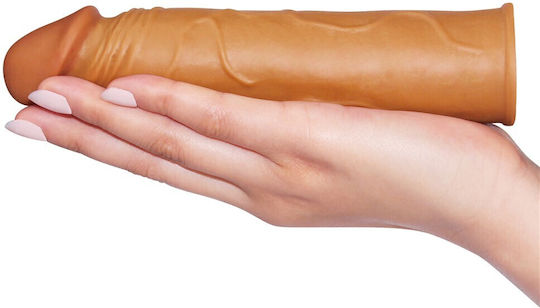 Lovetoy Pleasure X-tender Series X-tra Girth Penis Extension Brown 17.272cm