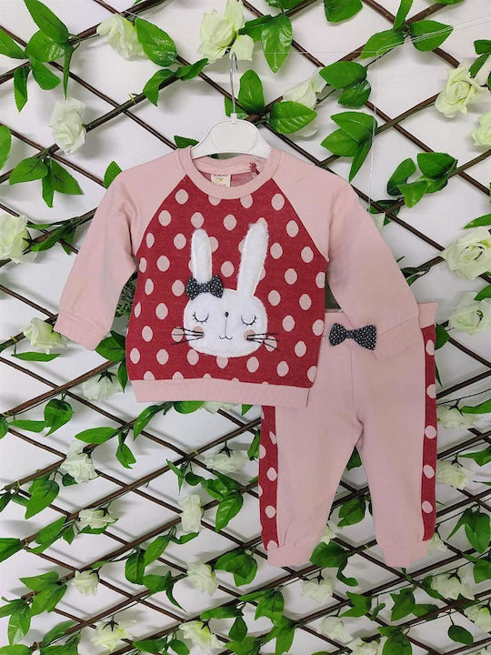 Kids Sweatpants Set Pink 2pcs