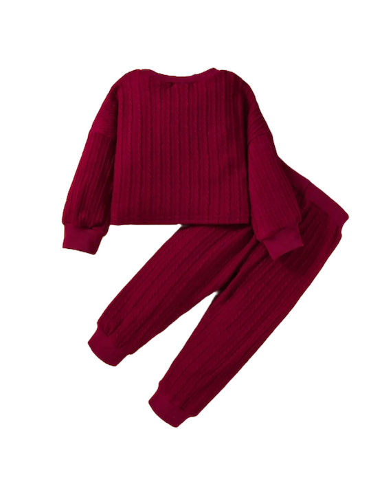 TakTakBaby Copilăresc Set de pantaloni de trening Burgundy 2buc