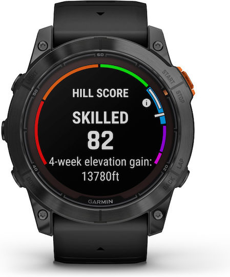 Garmin Fenix 7X Pro Solar Stainless Steel 51mm Waterproof Smartwatch with Heart Rate Monitor (Slate Grey with Black Band)
