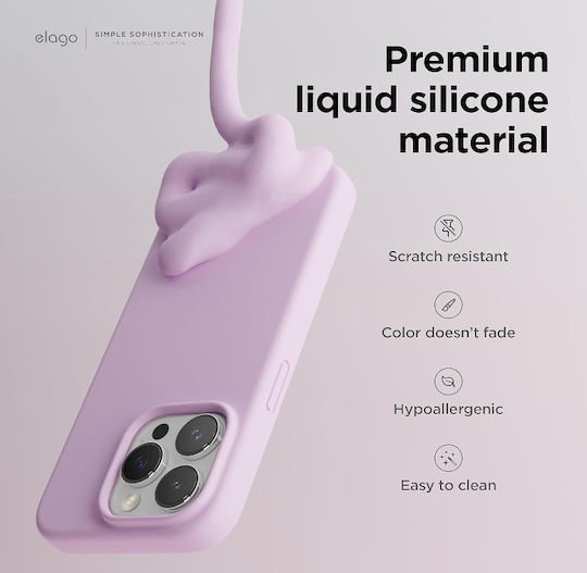Elago Liquid Umschlag Rückseite Silikon 1.7mm Flieder (iPhone 15 Pro Max)