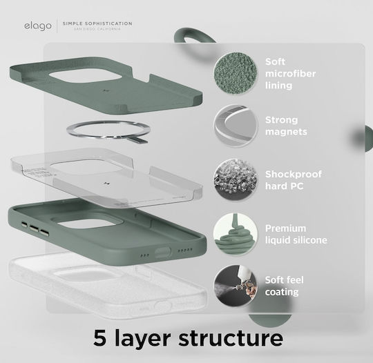 Elago Back Cover Σιλικόνης Πράσινο (iPhone 15 Pro Max)