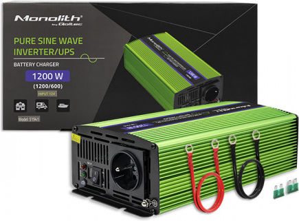 Qoltec Pure Sine Wave Power Inverter 1200W With Input Voltage 12V 51941