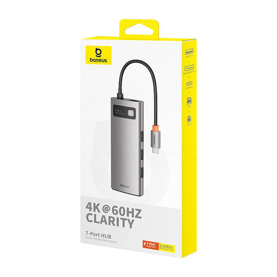 Baseus Gleam USB-C Docking Station με HDMI 4K PD Γκρι