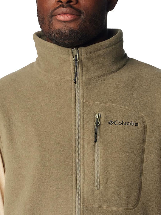Cardigan Fleece pentru Bărbați Kaki