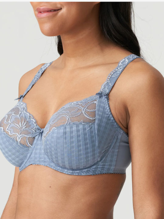 Bra without Padding Underwire Blue