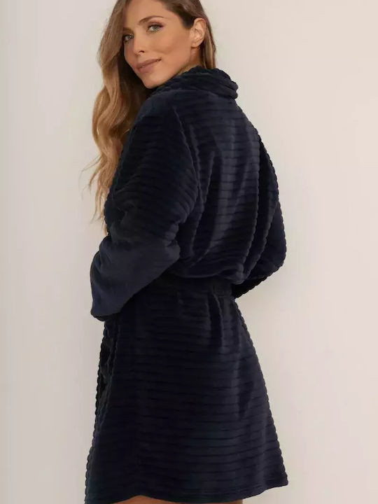 Bonatti Winter Women's Fleece Robe Navy Blue Kimberly