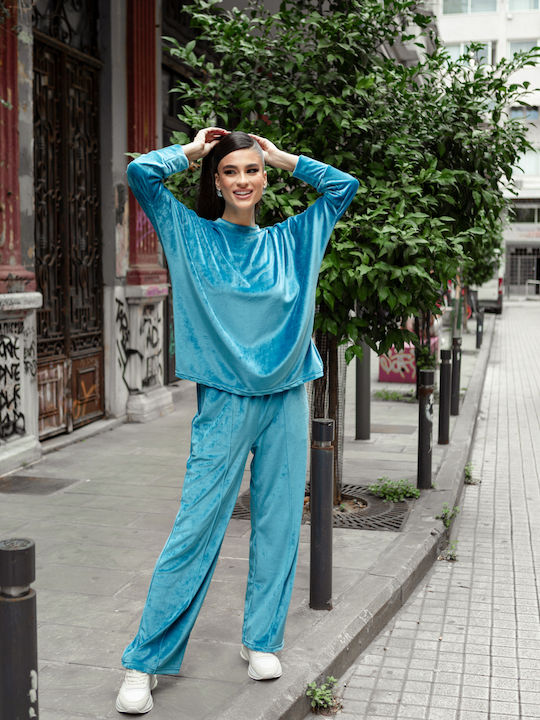 Sweatpants Velvet Blue