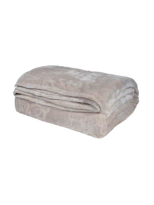 Das Home 1345 Velvet Blanket Single 160x220cm Beige
