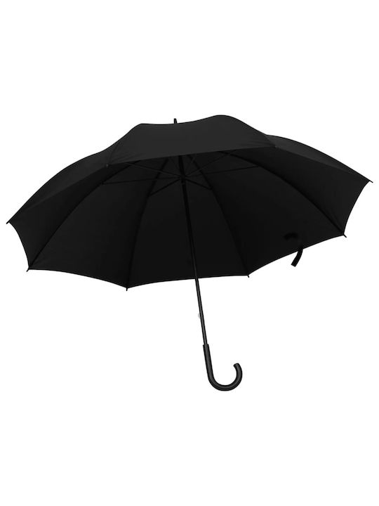 vidaXL Umbrella with Walking Stick Black