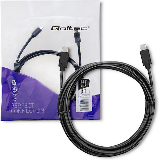 Qoltec USB 3.1 Cable USB-C male - USB-C Μαύρο 2m 52351