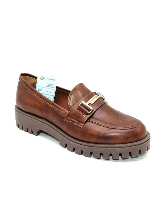 Si Bolleti Γυναικεία Loafers σε Καφέ Χρώμα