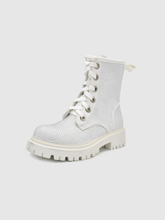 Joya Women's Combat Boots White