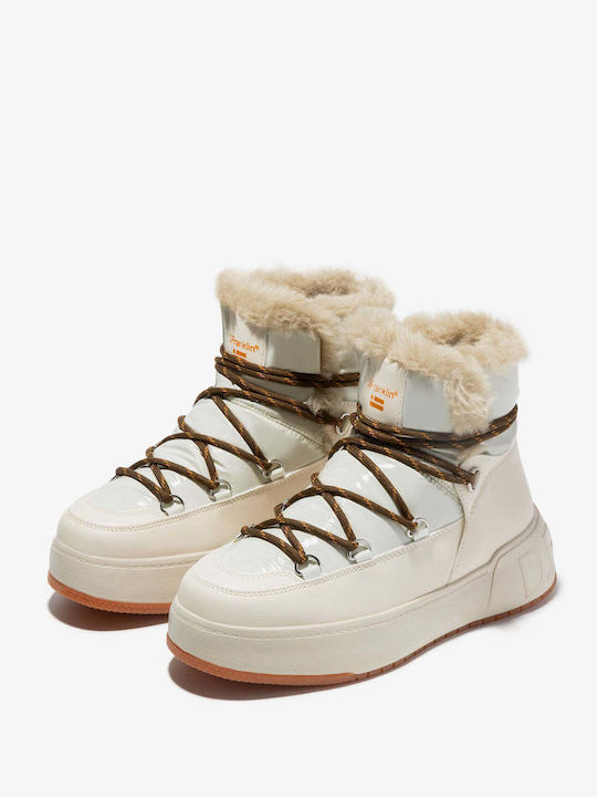 Women's Ankle Boots with Fur Beige