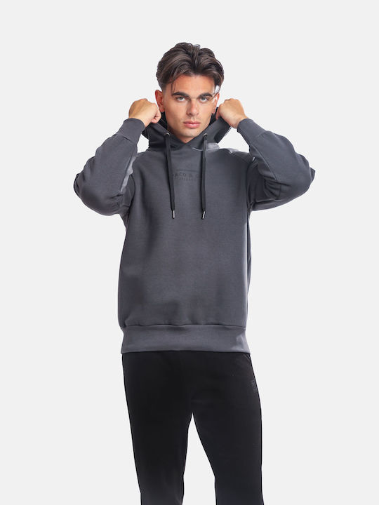 Paco & Co Herren Sweatshirt mit Kapuze Gray