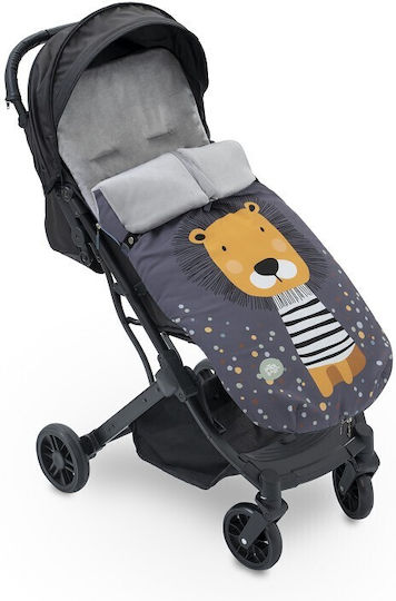 Interbaby Leon Universal Waterproof Stroller Footmuff with Velvet Lining 90x46cm Gray