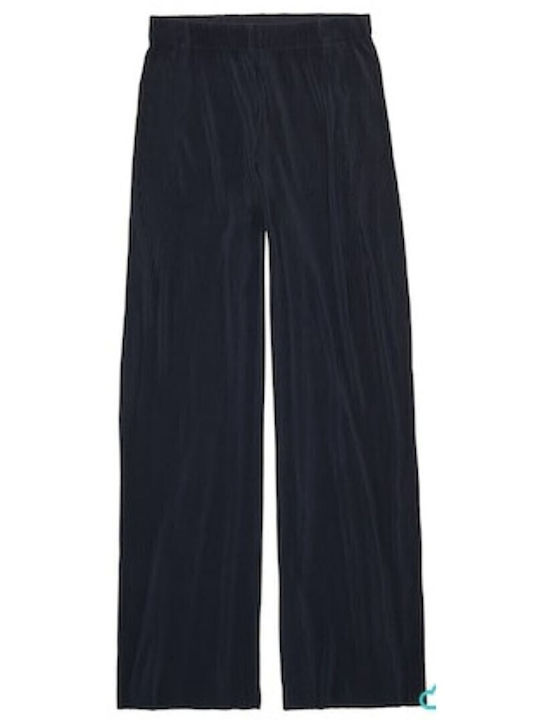 Damen Stoff Hose mit Gummizug Marineblau