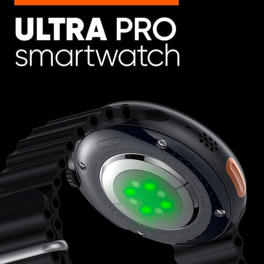 Microwear 9 ULTRA Pro Smartwatch με Παλμογράφο (Silver / Orange)