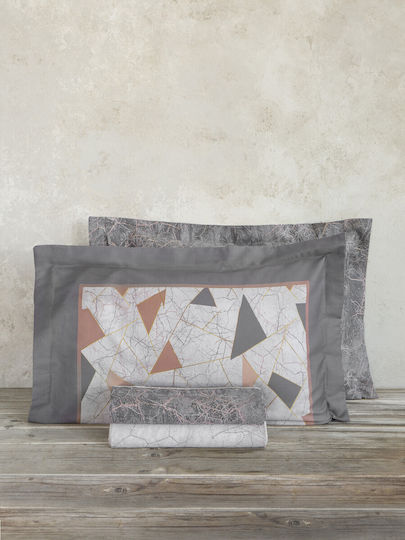 Nima Sheet Sets King Size 270x280cm. Marble Gray 4pcs