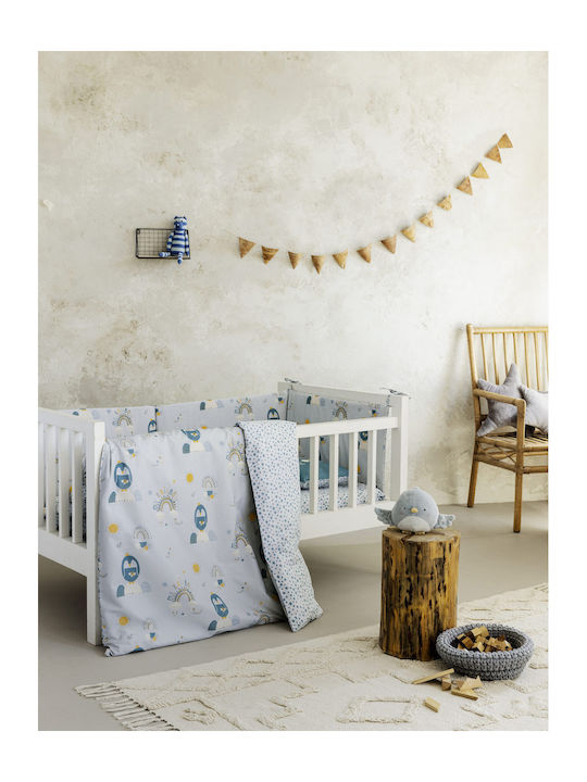 Nima Happy Pingui Βρεφικό Κουβερλί Βαμβακερό Γαλάζιο 100x140cm
